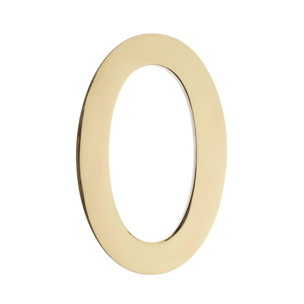 Brass 5 Inch Floating House Number Polished Brass 0